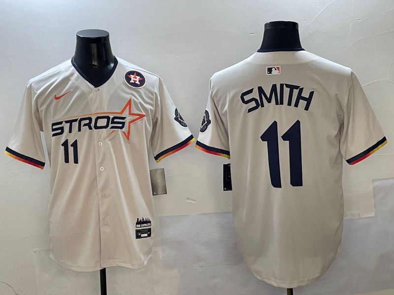 Men Houston Astros #11 Smith Cream three generations Joint Name Nike 2025 MLB Jersey style 4173->houston astros->MLB Jersey